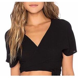 Wildfox Black Wrap Around Top Size Small